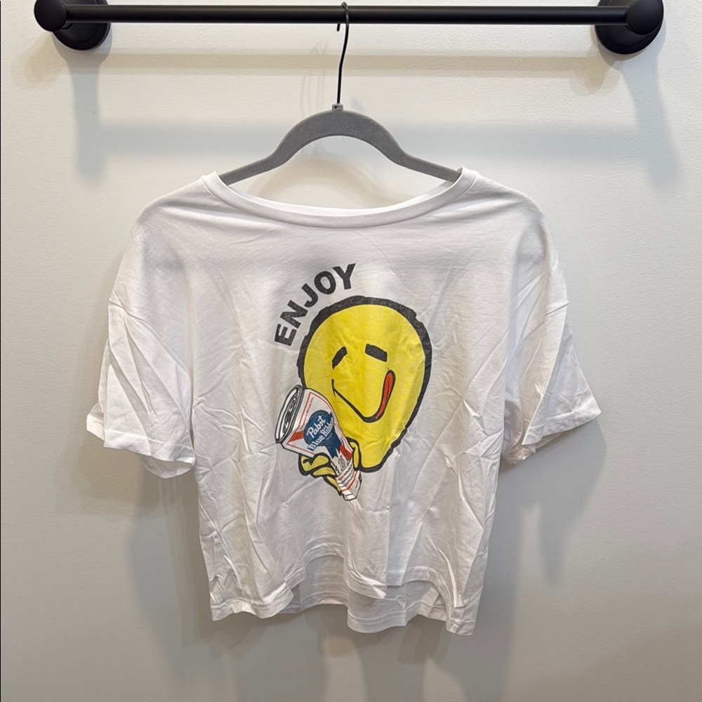 White Enjoy Graphic T-Shirt